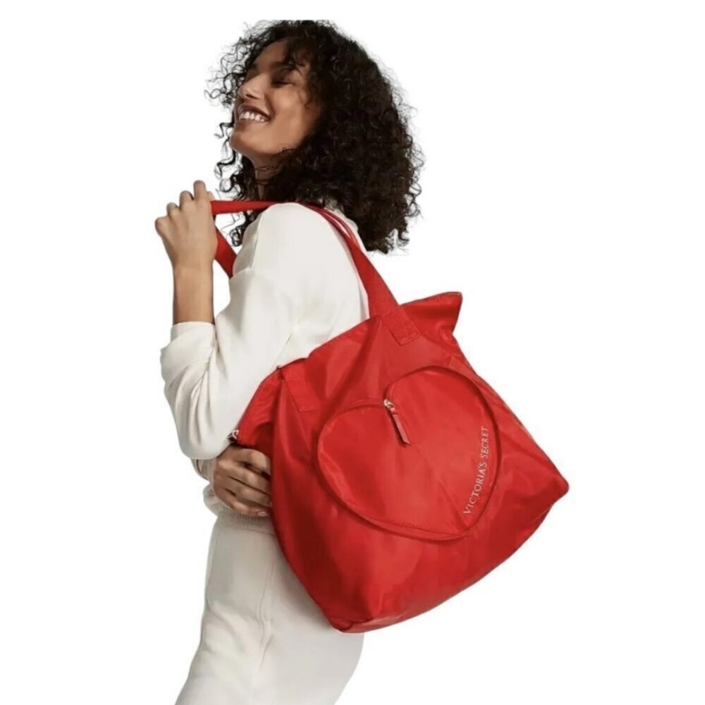 Victoria's Secret Valentine's Day Red HEART PACKABLE Tote Shoulder Bag 2024
